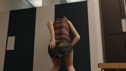 clothed clothing heather_mason pants_pooping public_humiliation public_restroom scat silent_hill soiling soiling_clothing video_game_character video_games