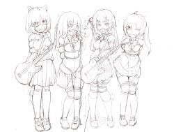 4girls anal_tail arms_behind_back arms_bound_behind_back ball_gag band bass_guitar blush blush_lines bocchi_the_rock! bondage bound_arms bound_legs cloth_gag collar crying crying_with_eyes_open dog_ears dog_mask fake_dog_ears fake_dog_tail fake_tail female_only female_orgasm forced_orgasm gag grayscale guitar microphone multiple_girls murffin musical_instrument orgasm pussy_juice pussy_juice_drip rope_bondage school_uniform sex_toy shibari_over_clothes skirt tail_plug toy trembling vibrator vibrator_cord vibrator_in_pussy vibrator_on_pussy vibrator_under_clothes vibrator_under_panties