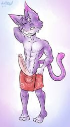 abs cheshire_thaddeus_felonious dullvivid feline long_penis male male_only mammal muscles penis solo towel wet