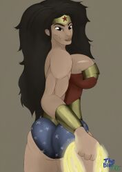 big_ass big_breasts bracelet brown_eyes brown_hair lasso_of_truth muscular_female non_nude theblueorc tiara wonder_woman wonder_woman_(series)