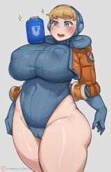 1girls 2022 2d 2d_(artwork) alternate_breast_size apex_legends blonde_hair blue_bodysuit blue_eyes bodysuit curvy digital_media_(artwork) elzx female female_focus female_only headgear headwear huge_breasts large_breasts lichtenberg_figure light-skinned_female light_skin nipple_bulge nipples_visible_through_clothing orange_jacket pale-skinned_female pale_skin respawn_entertainment scar shield_battery solo solo_female solo_focus thick thick_ass thick_thighs venus_body voluptuous wattson_(apex_legends) wide_hips