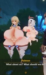 3d ass big_ass big_breasts culo culo_grande dat_ass desnuda desnudas desnudo dotolie3d genshin_impact huge_ass huge_breasts hyper_ass hyper_breasts looking_at_viewer lumine_(genshin_impact) mirando_espectador mod nipple_piercing paimon_(genshin_impact) pechos pechos_enormes poto poto_enorme poto_grande pussy screencap screenshot tetas tetas_grandes vagina ♡