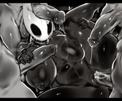 1girls 2_horns alternate_body_type alternate_breast_size arthropod artist_name big_ass big_breasts big_butt black_body black_skin breasts bubble_ass bubble_butt bug bug_girl female gangbang gangrape genvoke hollow_knight hollow_knight:_silksong hornet_(hollow_knight) large_ass large_breasts large_butt rape raped silksong slave slave_collar slave_girl team_cherry