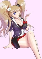 alternate_version_available binbincho breasts cleavage clothed clothed_female danganronpa danganronpa:_trigger_happy_havoc danganronpa_1 female_only junko_enoshima large_breasts no_shoes smooth_skin thighs