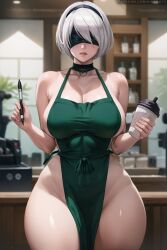 1girls ai_generated ass big_ass big_breasts big_butt big_thighs breasts breasts_bigger_than_head curvy curvy_body curvy_female female female_only hair hourglass_figure huge_breasts huge_thighs human large_breasts lips nier:_automata ninfrock pale_skin pale_skinned_female skinny_waist slim_waist solo solo_female solo_focus starbucks thick_legs thick_thighs uncensored voluptuous voluptuous_female white_hair wide_hips yorha_2b