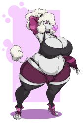 big_breasts breasts canine chubby cleavage daikanu female furry huge_breasts tagme thick_thighs wide_hips