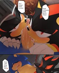 balls blue_fur cum cum_in_mouth cum_inside fur furry hedgehog male male_only mammal multiple_males oral penis sega shadow_the_hedgehog sir_lancelot_(sonic_and_the_black_knight) soina sonic_(series) sonic_and_the_black_knight sonic_the_hedgehog yaoi