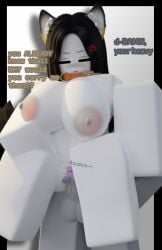 1boy 1girls 3d angry_face barefoot big_ass big_breasts black_border black_hair black_tail blender_(software) blender_cycles blush carrying_partner cher924 closed_eyes collar female fox_ears fox_girl fully_naked hand_on_breast hands_on_ass male penis_in_pussy roblox robloxian self_upload white_background white_skin