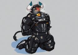 2022 abs anthro ball_gag barazoku biceps big_muscles biped bovid bovine cattle clothing gag glaucablitz hi_res latex latex_clothing latex_skinsuit male mammal muscular muscular_anthro muscular_male muscular_sub pecs skinsuit solo submissive submissive_anthro submissive_male tight_clothing