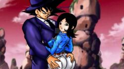 ass bardock dragon_ball dragon_ball_super handsome husband_and_wife milf thick_ass