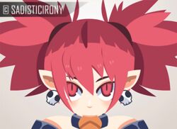 1boy animated blush disgaea disgaea_1 earrings etna fellatio female hair nippon_ichi_software oral penis pointy_ears red_eyes red_hair sadisticirony simple_background tied_hair twintails