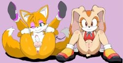 1boy 1girls 2024 anthro anus artist_name ass balls bare_arms bare_chest bare_legs bare_shoulders bare_thighs belly_button black_nose blue_eyes bottomless bottomless_female brown_eyes bunny bunny_ears bunny_girl bunny_tail canid canid_humanoid canine canine_humanoid cheek_tuft cleft_of_venus clothing cream_the_rabbit cub dress_lift duo erect_penis erection eyelashes eyeshadow facial_tuft female femboy floppy_ears footwear fox fox_boy fox_ears fox_humanoid fox_tail full_body genitals hair hi_res holding_both_legs innie_pussy kasumin legs legs_apart legs_spread legs_up leporid leporid_humanoid long_ears looking_at_viewer makeup male navel nipples nude nude_anthro nude_male one_eye_closed open_eyes penis pink_eyeshadow pink_footwear presenting presenting_anus presenting_ass presenting_hindquarters purple_background pussy rabbit rabbit_ears rabbit_girl rabbit_humanoid rabbit_tail red_dress red_eyes red_footwear sega shoes shoes_only short_hair simple_background sitting smile sonic_(series) sonic_the_hedgehog_(series) spread_legs tails testicles tuft vagina wink winking_at_viewer young young_female younger_male