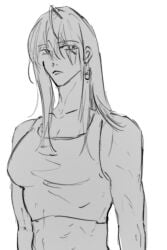 game muscles muscular muscular_female nuliguilvlashi path_to_nowhere rahu_(path_to_nowhere) scars tanktop