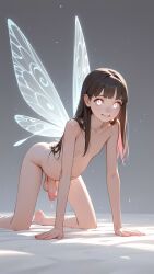 1futanari ai-created ai_generated all_fours angel bangs barefoot black_hair blunt_bangs blush breasts brown_hair completely_nude erection fairy fairy_wings feet female female_only foreskin futanari genital_fluids grin high_resolution intersex long_hair looking_at_viewer marimull multicolored_hair navel nipples nude original parted_lips penis pink_eyes pink_hair precum red_eyes smile solo testicles uncensored very_high_resolution wings