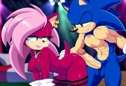 ai_generated anthro_on_anthro ass blue_body breasts female fishnet_legwear fishnet_thighhighs fishnets gold_jewelry green_eyes imminent_sex incest incest_(lore) magenta_fur male male/female penis pink_hair pink_hair? public_nudity sex sonia_the_hedgehog sonic_(series) sonic_the_hedgehog sonic_the_hedgehog_(series) sonic_underground straight street veiny_penis violet_body white_gloves