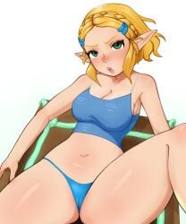 1girls baychoka blonde_hair blue_eyes blue_panties cameltoe female panties princess_zelda solo tears_of_the_kingdom the_legend_of_zelda zelda_(tears_of_the_kingdom)