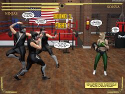 caption comics femdom humiliation mixed mortal_kombat parody punishment sonya_blade superheroine wrestling