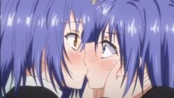 blue_eyes blush brown_eyes face_grab hoshizuki_kaede hoshizuki_suzu incest kaede_to_suzu purple_hair sisters surprised twins yuri