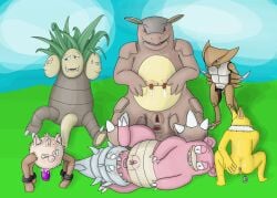 bodily_fluids dildo exeggutor female fossil_pokemon generation_1_pokemon hi_res hypno hypno_(pokemon) interspecies kabutops kangaskhan lactating male nintendo nude pokemon pokemon_(species) pokephilia primeape sex_toy slowbro superduck