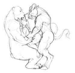 3boys adam_wan anthro beefy daddy fraternity furry furry_only manly no_humans size_difference sketch tagme tough_guy zaush