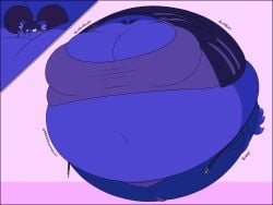 big_breasts blueberry_inflation breasts cleavage female furry huge_breasts inflation lj_caffie spherical_inflation sunken_head sunken_limbs thick_thighs wide_hips