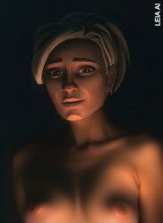 1girls adult aged_up ai_generated blonde_hair breasts brown_eyes clone collarbone eyebrows female female_focus female_only human leia_ai looking_at_viewer night nipples nude omega_(star_wars) photoshop small_breasts smiling smiling_at_viewer solo solo_female solo_focus star_wars:_the_bad_batch the_bad_batch