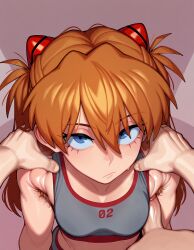 ai_generated armpit_fetish armpit_hair armpit_sex armpits asuka_langley_sohryu colored_armpit_hair disappointed_look looking_at_another looking_at_viewer looking_up neon_genesis_evangelion neopn_genesis_evangelion self_upload tm4k