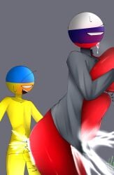 1boy 1girls 44waa29304 against_wall big_ass big_balls big_breasts big_penis bigger_female blush bulge countryhumans cum cum_in_pussy cum_inside cum_overflow cum_overflowing female huge_breasts huge_cock male naked_male nude_male partially_clothed partially_clothed_female penetration red_body red_skin russia_(countryhumans) size_difference smaller_male stomach_bulge sweat sweatdrop sweating tagme tongue_out ukraine_(countryhumans) yellow_body yellow_skin