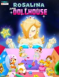 big_ass big_breasts comic giantess giantess_vore idendrawx kirby_(series) mario_(series) mario_vs._donkey_kong mini_daisy mini_peach nintendo nintendo_switch nude princess princess_daisy princess_peach princess_rosalina rick_(kirby) rosalina shrinking skedaddler_(mario) smashbros super_mario_bros._wonder super_mario_galaxy yuri