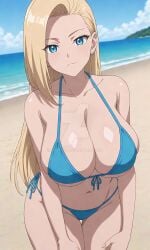 1girls ai_generated axarttt beach big_breasts bikini bikini_bottom bikini_top blonde_female blonde_hair blue_bikini blue_eyes blush blush_lines boruto:_naruto_next_generations cameltoe curvy curvy_female curvy_figure deviantart deviantart_username eyelashes eyeshadow from_below hair hair_down hair_ornament hair_over_one_eye ino_yamanaka light_blue_eyes looking_at_viewer loose_hair mature mature_female midriff milf nai_diffusion naruto naruto:_the_last naruto_(series) naruto_shippuden navel ocean outdoors pale-skinned_female pale_skin pinup sea seaside smirk stable_diffusion swimsuit thick_thighs thigh_gap thighs toned toned_female url very_long_hair watermark web_address white_skin