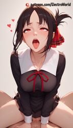 1boy 1girls ai_generated cowgirl_position cum_in_mouth electroworld female human kaguya-sama_wa_kokurasetai_~tensai-tachi_no_renai_zunousen~ male moaning nude pussy_juice riding_penis ridingvaginal_penetration school_uniform sex shinomiya_kaguya shy1girl