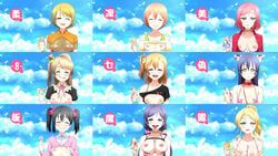 ayase_eli condom female female_only highres hoshizora_rin human koizumi_hanayo kousaka_honoka love_live! love_live!_school_idol_project minami_kotori multiple_females multiple_girls nishikino_maki sonoda_umi toujou_nozomi used_condom yazawa_nico