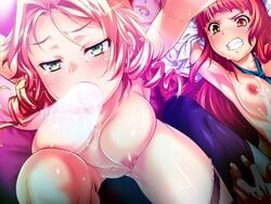 clothing cum fellatio green_eyes hoshino_momoka large_breasts oral play!_play!_play! rape rape!_rape!_rape! red_hair tamaki_yuna vaginal_penetration wazakita