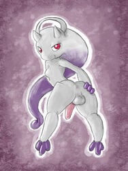 1boy 2015 anus ass furry hand_on_ass legendary_pokemon looking_at_viewer looking_back male male_only mega_evolution mega_mewtwo_y mewtwo nintendo penis pokemon pokemon_(species) pokemon_rgby pokemon_xy presenting sketch smile solo testicles video_games zekromlover