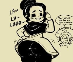 bell_(black_clover) big_ass black_clover black_hair charmy_papittoson dwarf dwarf_female foreskin lewdscrap shortstack sylph