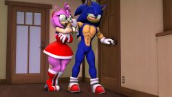 1boy1girl 3d amy_rose before_sex breast_grab breasts door female footwear handwear handwear_and_footwear_only house indoor indoors jstrike male sega smile smiling_at_partner smirk smirking_at_partner sonic_(series) sonic_the_hedgehog tagme
