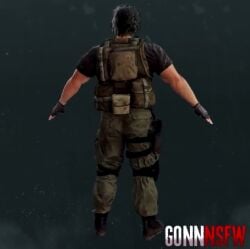 3d abs bara barefoot beard biceps big_ass black_hair body_hair camo_print camouflage carlos_oliveira clothed clothing dilf gonnnsfw male_only muscular muscular_male muscular_thighs naked pecs pubic_hair resident_evil tagme turning_around video