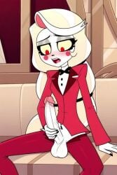 ai_generated charlie_morningstar charlie_morningstar_(hazbin_hotel) cum cum_explosion cumshot futa_focus futa_solo futanari handjob intersex jerking jerkingoff masturbation no_sound penis semen solo solo_futa tagme video