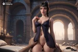 1boy 1boy1girl 1girls ai_generated artist_name babydoll baldur's_gate baldur's_gate_3 bare_arms bare_shoulders black_hair blurry blurry_background bottomless braid braided_ponytail breasts candle collarbone cowgirl_position cowgirl_position cum depth_of_field diadem dungeons_and_dragons elf green_eyes hair_ornament hi_res indoors larian_studios lingerie lips long_hair looking_at_viewer medium_breasts multi-tied_hair navel parted_lips penis pointy_ears pov pussy r34arts scar sex shadowheart solo_focus straddling straight uncensored underwear