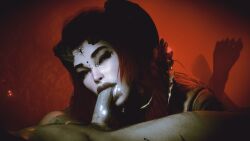 blowjob cum_in_mouth dominant_female female love_wolf red_hair virt-a-mate virtamate