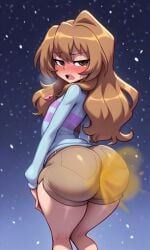 ai_generated aisaka aisaka_taiga ass ass_focus big_ass big_hips fart fart_cloud fart_fetish farting farting_in_face frisk_(undertale) frisk_outfit taiga taiga_aisaka toradora! undertale undertale_au