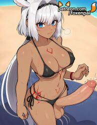 1futa 2025 ai_generated arm_tattoo artist_name balls bikini black_bikini blue_eyes body_markings body_writing breast_tattoo breasts bust caenis_(fate) chest chest_tattoo cock command_spell covered_nipples dark-skinned_female dark_skin dick ejaculation erection fate/grand_order fate_(series) female foxenpai futanari heart_tattoo hi_res high_quality high_resolution highres intersex large_penis leg_tattoo long_hair patreon patreon_username penis precum pubic_tattoo shoulder_tattoo side-tie_bikini stable_diffusion stomach_tattoo swimsuit tally tattoo testicles trembling twitching_penis uncensored watermark white_hair