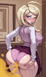 ai_generated akamatsu_kaede ass ass_focus big_ass big_breasts big_hips breasts danganronpa danganronpa_(series) danganronpa_v3 danganronpa_v3:_killing_harmony fart fart_cloud fart_fetish fart_torture farting farting_on_another kaede_akamatsu skirt_lift