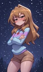 ai_generated aisaka aisaka_taiga big_hips frisk_(undertale) frisk_outfit taiga taiga_aisaka toradora! undertale undertale_au