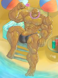 2025 4_fingers 4_toes abs ball_slip balls barazoku beach ben_grimm beverage big_balls big_penis bulge clothing elemental_creature elemental_humanoid feet fingers flower flower_necklace genitals hi_res humanoid humanoid_feet humanoid_genitalia humanoid_hands humanoid_penis male male_humanoid mineral_fauna mineral_humanoid muscular muscular_humanoid muscular_male nipples orange_arms orange_balls orange_body orange_chest orange_feet orange_fingers orange_hands orange_head orange_legs orange_nipples orange_penis orange_toes pecs penis plant plantigrade rock rock_creature rock_humanoid sharkfurryman signature sitting swimwear the_thing_(marvel) toes water