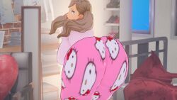 ann_takamaki ass_focus blonde_hair pajama_pants persona_5 tagme taplewds