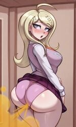 ai_generated akamatsu_kaede ass ass_focus big_ass big_breasts big_hips breasts danganronpa danganronpa_(series) danganronpa_v3 danganronpa_v3:_killing_harmony fart fart_cloud fart_fetish fart_torture farting farting_on_another kaede_akamatsu skirt_lift