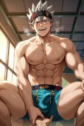 ai_generated asta_(black_clover) bara black_clover donaglaciada gay male male_focus male_only muscular muscular_male