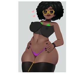 2d african_american african_female afro ass belly below below_view big_ass big_breasts black bra breasts choker dark-skinned_female dark_skin doctor_slone epic_games female female_only fnwalterwhit fortnite fortnite:_battle_royale glasses lingerie looking_at_viewer looking_down milf mommy nipples panties pussy solo solo_female stockings tagme thick_ass thick_thighs thighhighs thighs