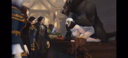 3d anthro bad_edit canine choke_hold doggy_style duplicate exhibitionism female female_on_anthro jaina_proudmoore looking_pleasured loop looping_animation moaning nude panting public public_nudity public_sex sound tagme video worgen world_of_warcraft zmsfm